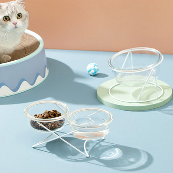 Стъклена купа за храна на котки - единична или двойна