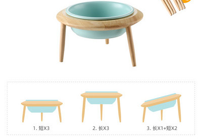 Μπολ φαγητού ή νερού με ξύλινη βάση για γάτες