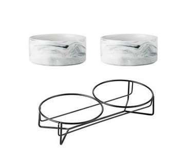 Κεραμικό μπολ για γατοτροφή με μεταλλική βάση