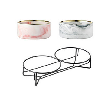 Κεραμικό μπολ για γατοτροφή με μεταλλική βάση