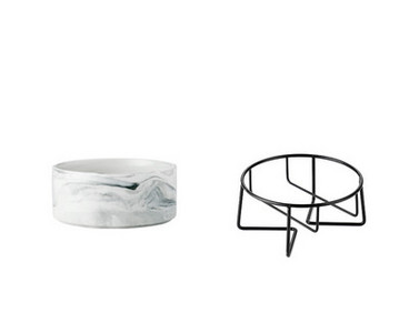 Κεραμικό μπολ για γατοτροφή με μεταλλική βάση