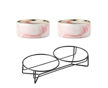 Κεραμικό μπολ για γατοτροφή με μεταλλική βάση