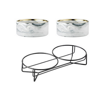 Κεραμικό μπολ για γατοτροφή με μεταλλική βάση