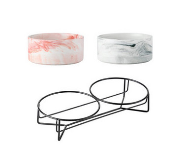 Κεραμικό μπολ για γατοτροφή με μεταλλική βάση