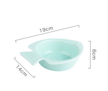 Bol din ceramica in forma de peste pentru mancarea pisicilor