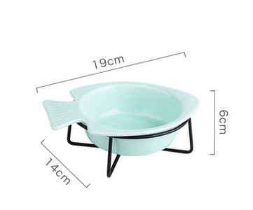 Bol din ceramica in forma de peste pentru mancarea pisicilor