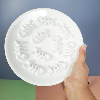 Bol din ceramică pentru pisici pentru hrănire lentă