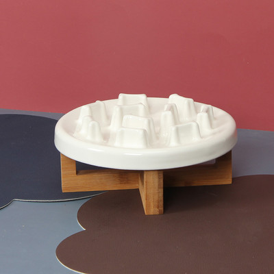 Bol din ceramică pentru pisici pentru hrănire lentă