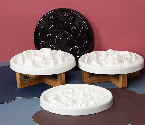 Bol din ceramică pentru pisici pentru hrănire lentă