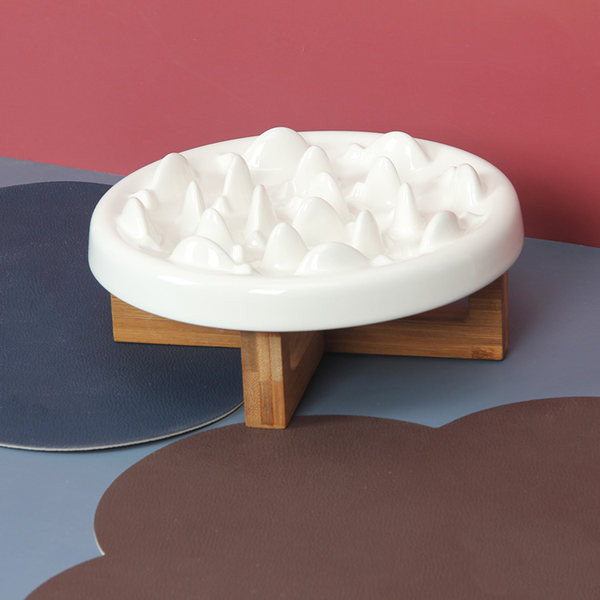 Bol din ceramică pentru pisici pentru hrănire lentă