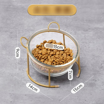 Стъклена купа за храна със стойка в два модела за котки