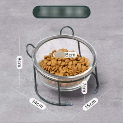 Γυάλινο μπολ φαγητού με βάση σε δύο μοντέλα για γάτες