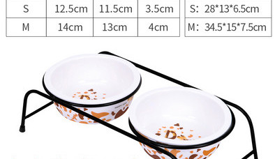 Кръгли купи с метална стойка за котешка храна