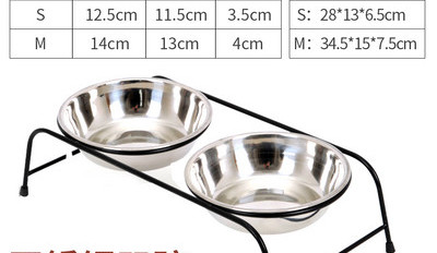 Кръгли купи с метална стойка за котешка храна