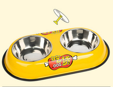 Bol dublu pentru hrana si apa pentru pisici