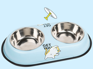 Bol dublu pentru hrana si apa pentru pisici