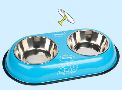 Bol dublu pentru hrana si apa pentru pisici