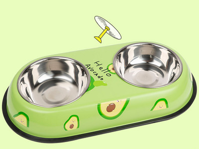 Bol dublu pentru hrana si apa pentru pisici