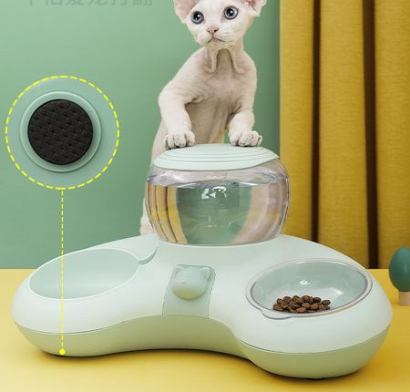 Bol de mâncare pentru pisici și dozator de apă - două modele