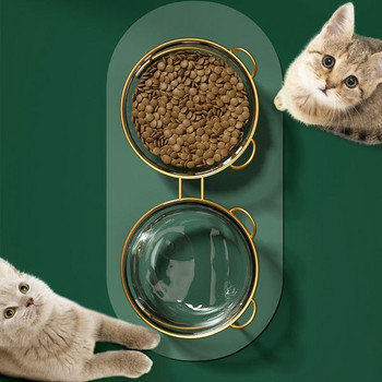 Двойна купа за храна и вода на котки
