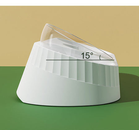 Bol de sticla pentru mancare pentru pisici cu baza din plastic