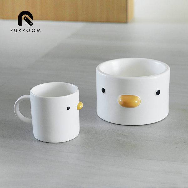 Κεραμικό μπολ για γατοτροφή σε λευκό χρώμα