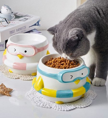 Κεραμικό μπολ φαγητού σε δύο μοντέλα για γάτες