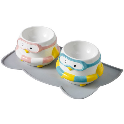 Bol ceramic pentru mancare in doua modele pentru pisici