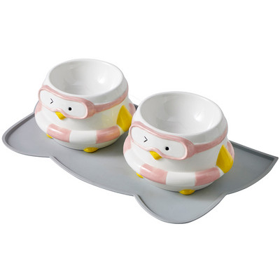 Bol ceramic pentru mancare in doua modele pentru pisici