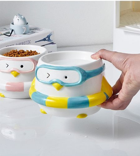 Bol ceramic pentru mancare in doua modele pentru pisici