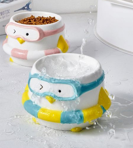 Bol ceramic pentru mancare in doua modele pentru pisici