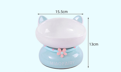 Керамична купа за храна на домашни любимци с декорация цвете