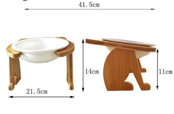 Кръгла керамична купа с дървена стойка