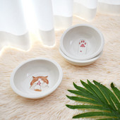 Ümmargune keraamiline kauss kassitoidu jaoks