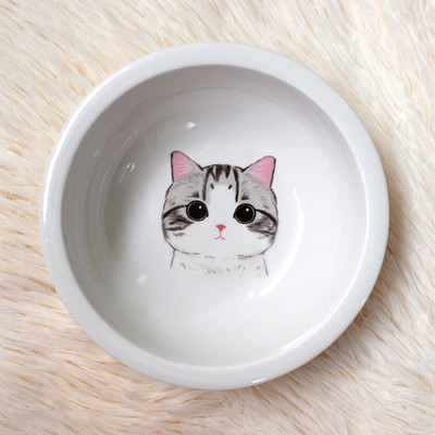 Ümmargune keraamiline kauss kassitoidu jaoks