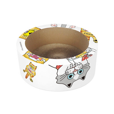 Кръгла купа за храна на котки с цветна щампа