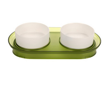 Διπλό κεραμικό μπολ για γατοτροφή