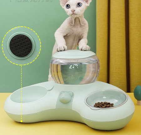 Bol dublu pentru hrana si apa pentru pisici