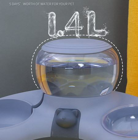 Bol dublu pentru hrana si apa pentru pisici