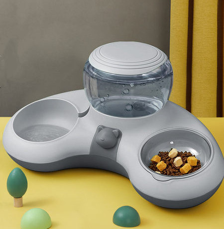 Bol dublu pentru hrana si apa pentru pisici