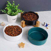 Bol din ceramică pentru pisici castron dublu castron pentru pisici imitație pentru hrană pentru pisici și castron cu orez castron anti-luptă pentru câini castron cu apă pentru animale de companie