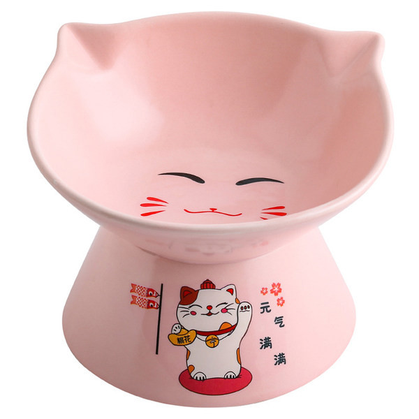 Bol de mâncare din ceramică într-un set pentru pisici