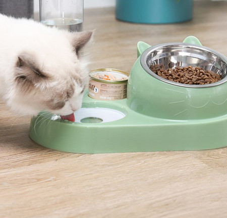 Bol metalic alimentar cu dozator de apa