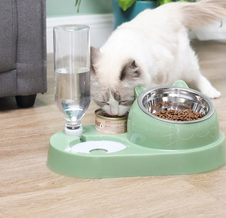 Bol metalic alimentar cu dozator de apa