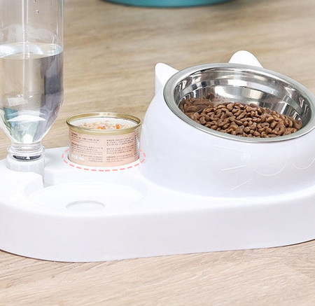 Bol metalic alimentar cu dozator de apa