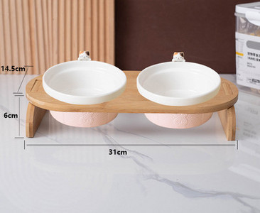 Set boluri cu suport din lemn pentru pisici in doua modele