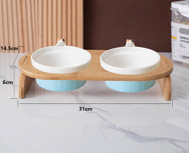 Set boluri cu suport din lemn pentru pisici in doua modele