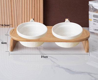 Set boluri cu suport din lemn pentru pisici in doua modele