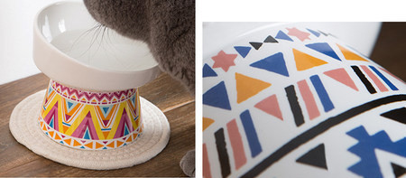 Bol din ceramică pe un suport cu model