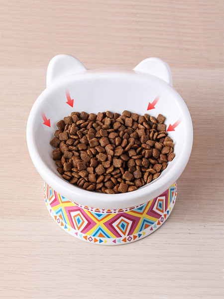 Bol de mâncare din ceramică cu covoraș pentru pisici